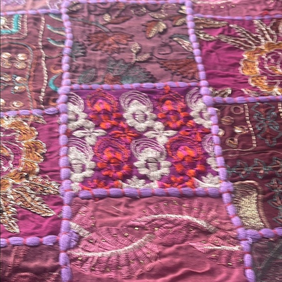 Handmade HD Buttercup Colorful Purple Patchwork Pillow Cover 16x16 - Picture 4 of 5